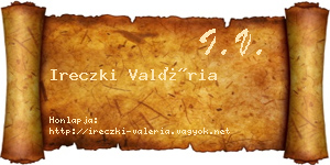 Ireczki Valéria névjegykártya